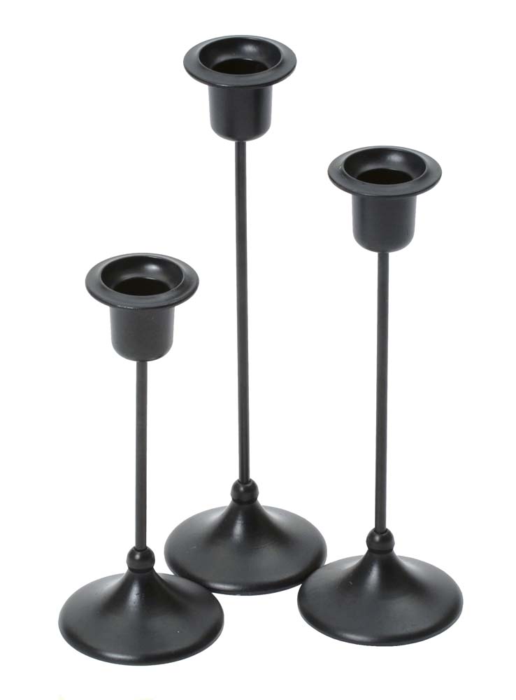 Kerzenhalter schwarz H:20cm